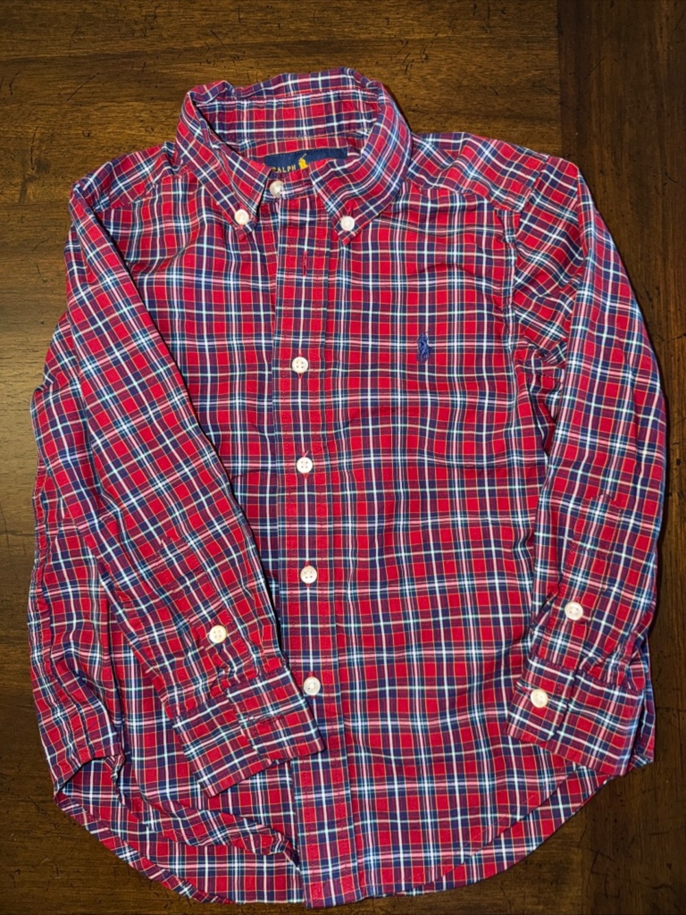 Ralph Lauren Long Sleeve Shirt – Red Plaid Size 4/4T